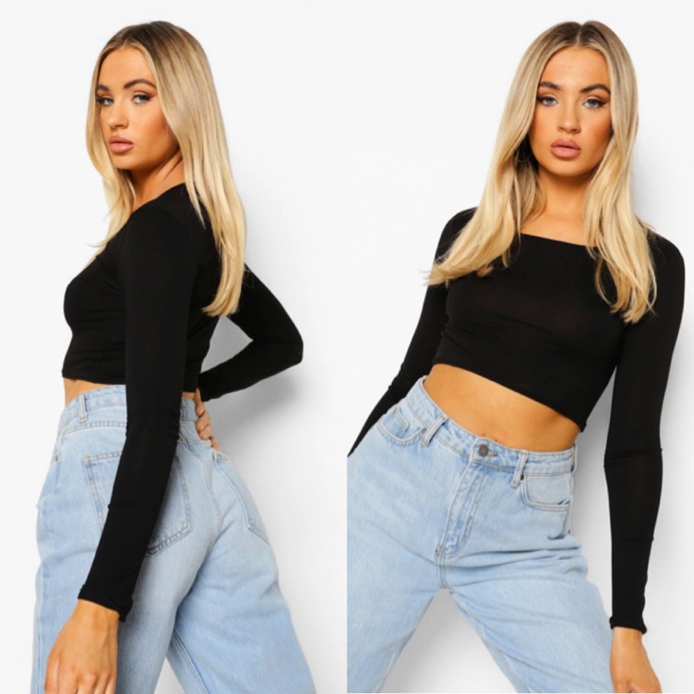 Boohoo • Long Sleeve Cropped Shirt